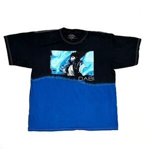 Funimation My Hero Academia Dabi Blue Black Tie Dye Graphic Manga Anime T-shirt